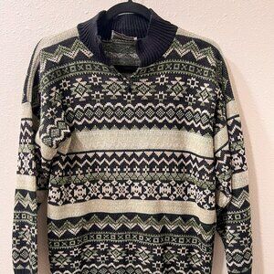Vintage Basic Outlook Sweater Women's Size Medium - Black and Green